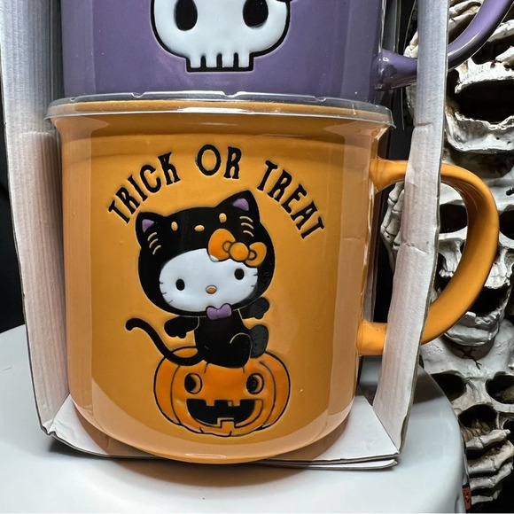 Blue Sky Clayworks Sanrio Hello Kitty Halloween Black Cat Ceramic Mug Set - Picture 8 of 12